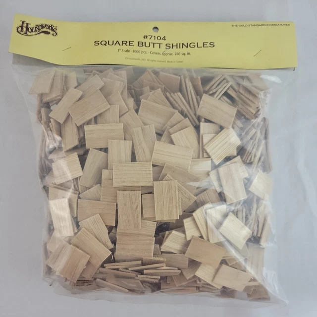 Houseworks Roofing Shingles Dollhouse 1000 Pc Scale Model 1/12 7104 Square Butt