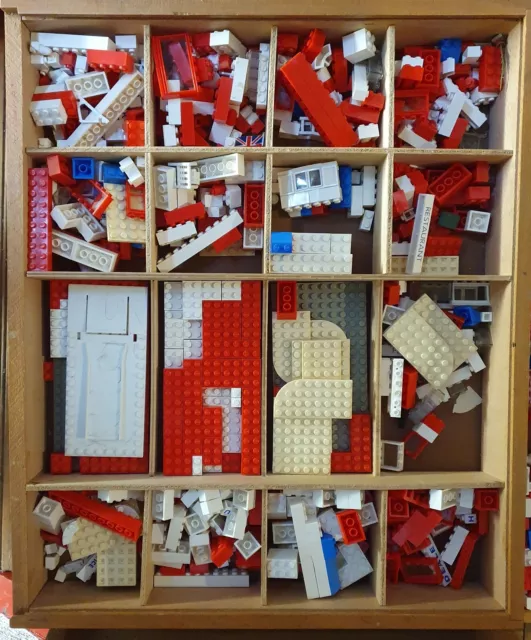 LEGO Système Tri Boîte Collectrice Rangement Caisse Rouge Vintage #2