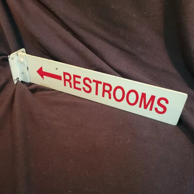 Vintage Metal Double Sided Restroom Sign