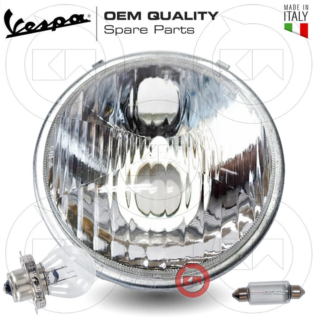 FARO VESPA 50 R L N TONDO d.105mm FANALE ANTERIORE COMPLETO CON LAMPADE INCLUSE