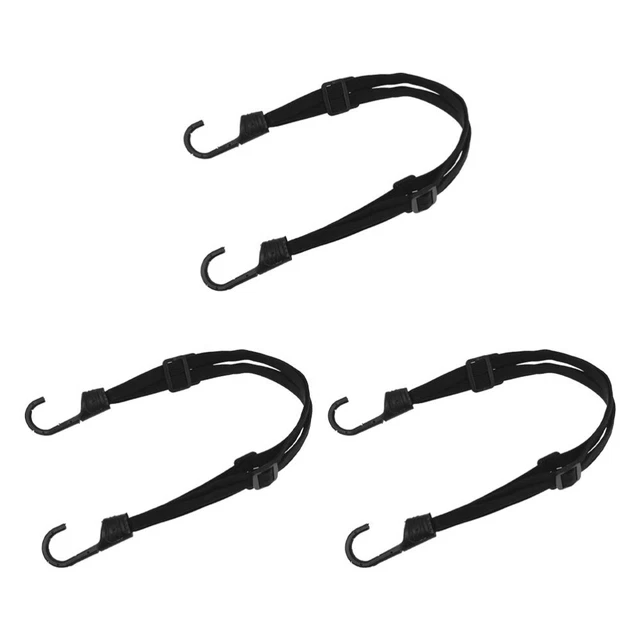 3 Pcs Corde De Casque Noir Sangle De Moto Crochets Suspendus Extérieurs Lacer