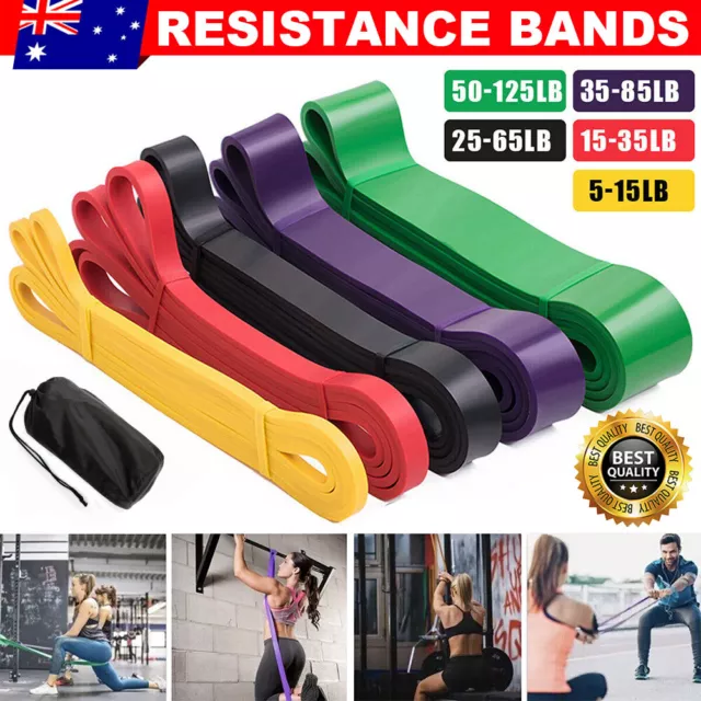 5PCS Heavy Duty Resistance Bands Gym Yoga Loop Strength Exercise Fitness Workout