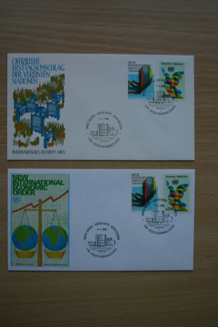 Vereinte Nationen 1980 Wien Nr 7-8 Ersttagsbrief FDC