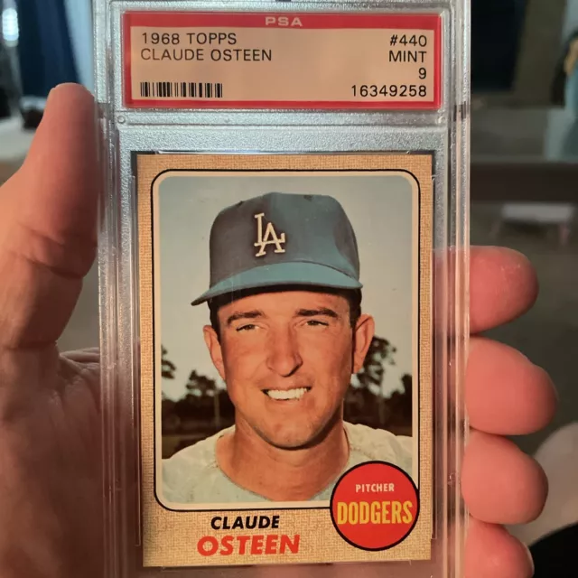 1968 TOPPS #440 Claude Osteen PSA 9 Los Angeles Dodgers