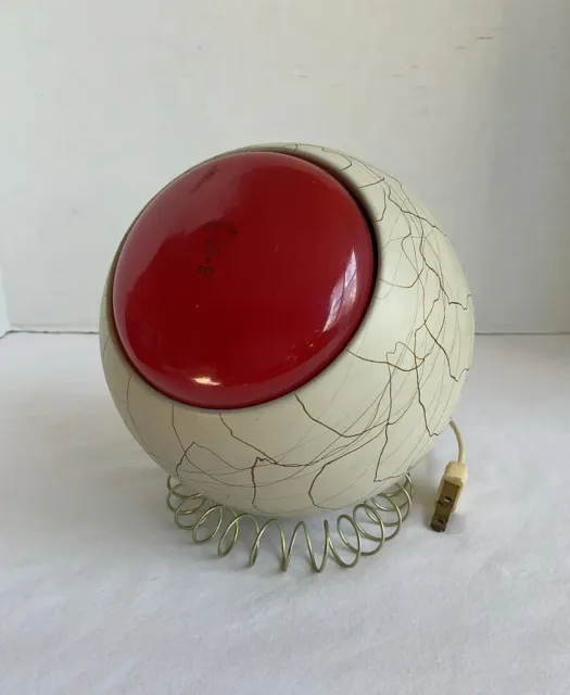 Vintage Atomic Orb Lamp Light Hanging Pendant Sphere Eyeball Red Bulb Steber MCM