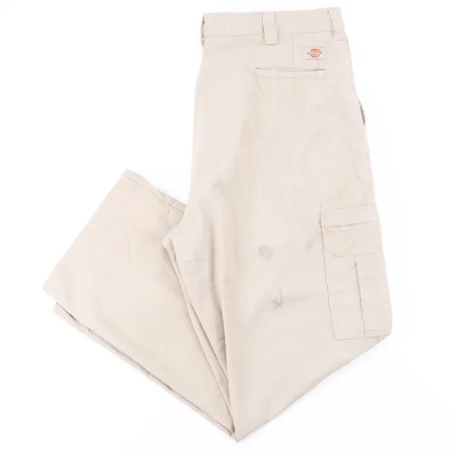 DICKIES pantaloni regolari dritti beige cotone W38 L32