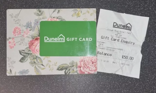Gift Card. Dunlem Gift Card £50.00