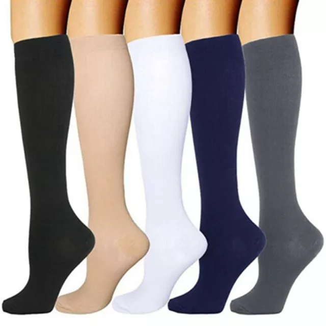 3/6PAIR ANTI-EMBOLISM COMPRESSION Socks 20-30mmHg Support Stocking For ...