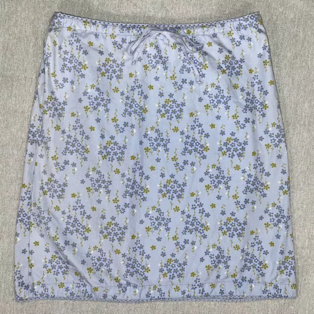 Ann Taylor LOFT | Y2K Blue Floral Cotton Skirt | Size 8