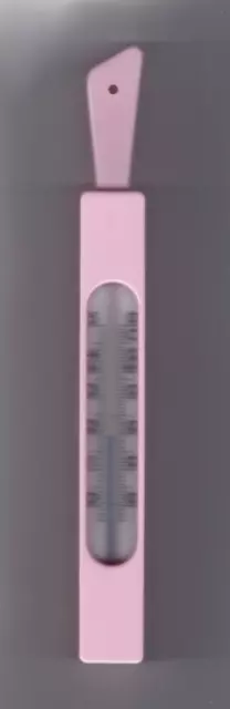 Baby -Bade - Thermometer rosa mit Griff, große Skala, Deutsches Fabrikat