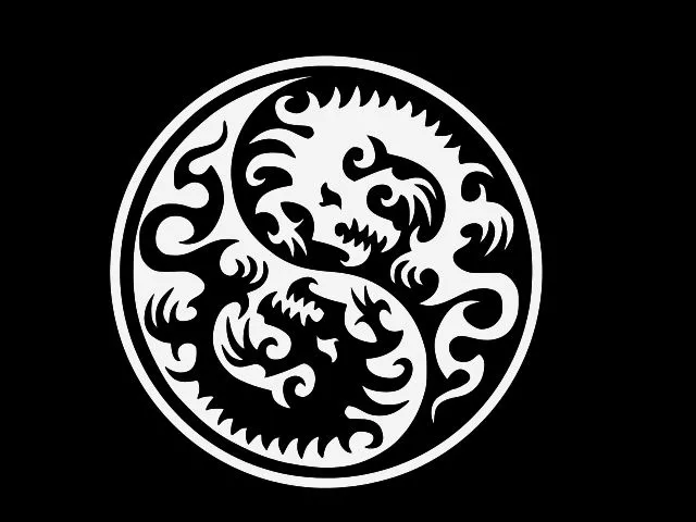 CHINESE DRAGON YIN YANG Tao Vinyl Decal Car Sticker Wall Truck CHOOSE ...