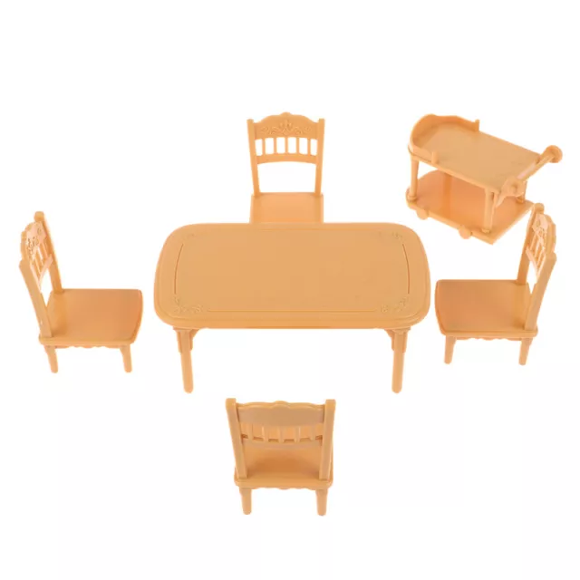 1Set 1:12 Dollhouse Miniature Dining Table Chair Food Dining Car Home Decor Toy