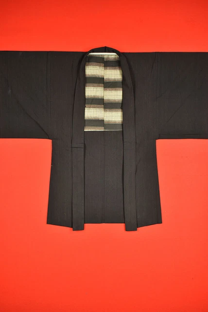 Vintage Japanese Kimono Cotton Antique Boro NORAGI Indigo Blue SHIMA/B581/795