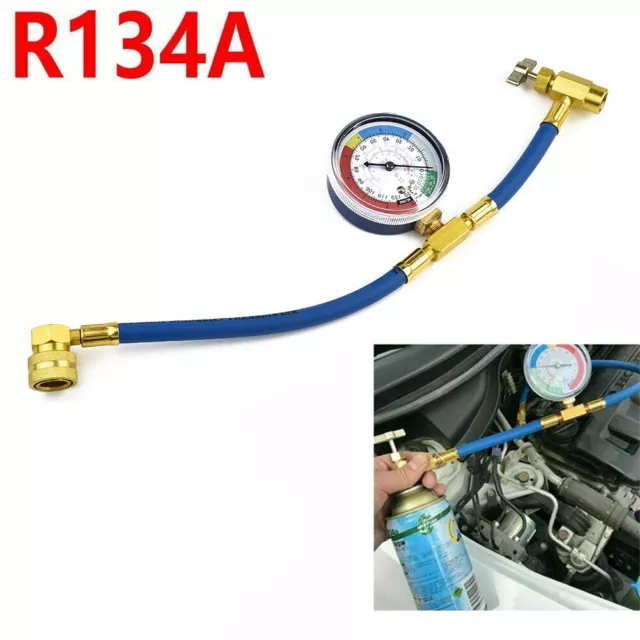 Kit de recharge de climatisation de voiture pratique R134A tuyau AC avec ensembl