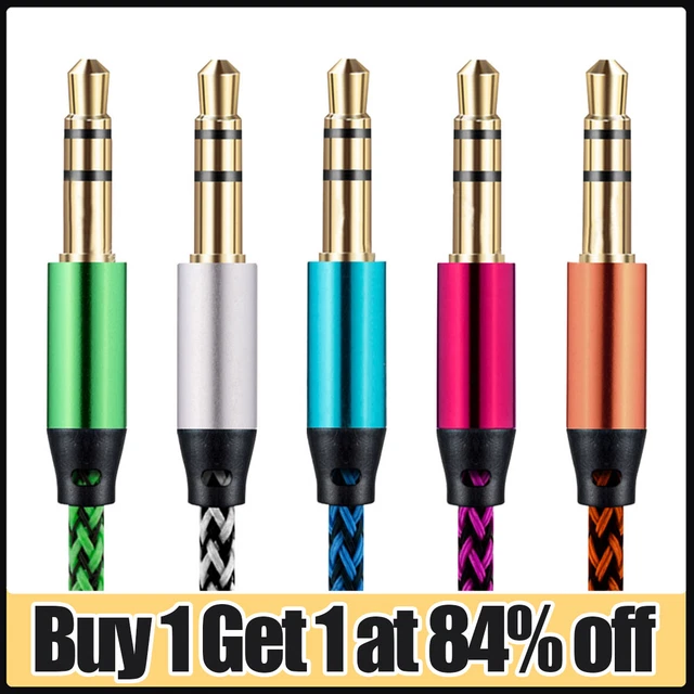 Aux Cable Audio Lead 3.5mm Jack to Jack Stereo Male for Car PC Phone 1M