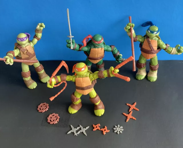 Lot of 4 Teenage Mutant Ninja Turtles TMNT Action Figures Toys 2016 Shuriken