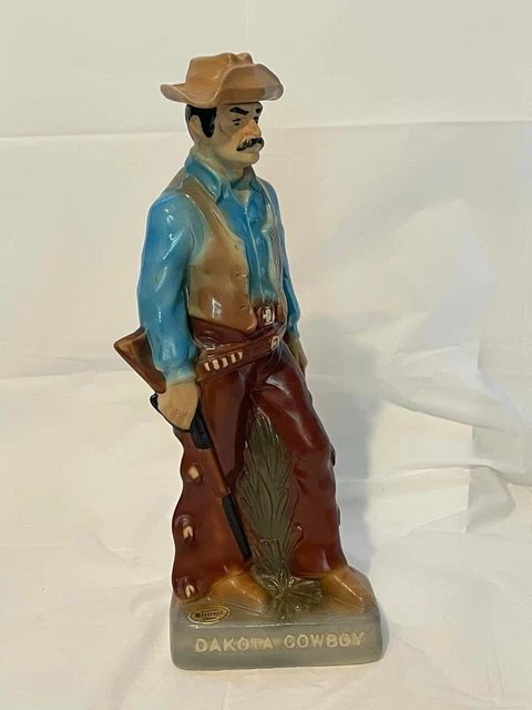 1975 Ezra Brooks Dakota Cowboy Ceramic Whiskey Decanter Empty 14"Tall by 5"Wide