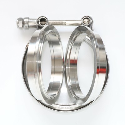 2 xstainless 3" pollici 76mm rilascio rapido di scarico auto-allineamento V-BAND FLANGIA Morsetto 