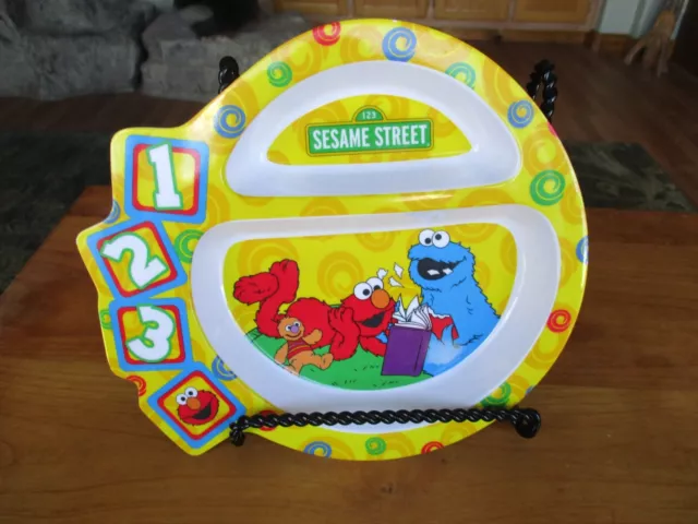 The First Years Child Melamine Divided Plate Sesame Street Elmo Cookie Monster