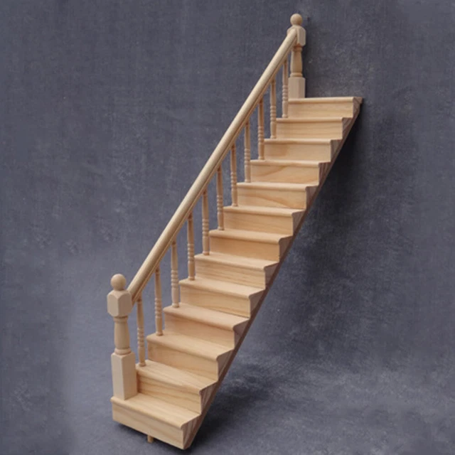 1:12 Dollhouse Miniature Staircase Wooden Step Stair Furniture Doll House Decor