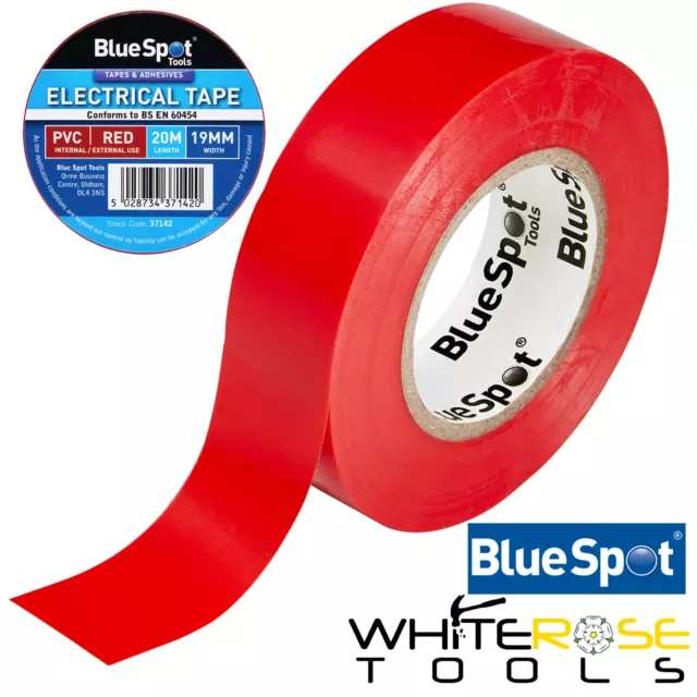 BlueSpot Electrical Insulation Tape Red PVC 19mm x 20m Wiring Insulating Tape