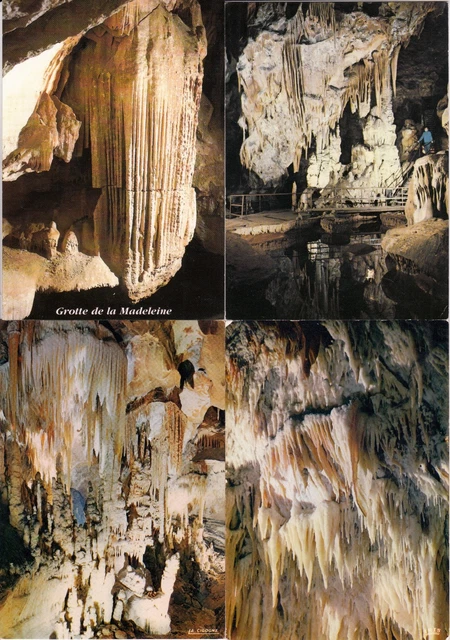 Lot 4 cartes postales anciennes ARDECHE GROTTE DE LA MADELEINE 3