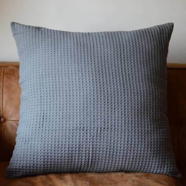 New 100% Premium Cotton Large Waffle European Pillowcase Cushion cover Grey