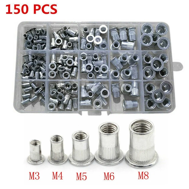 Dado filettato assortimento metrico M3 M4 M5 M6 M8 inserto esagonale pezzi di ricambio