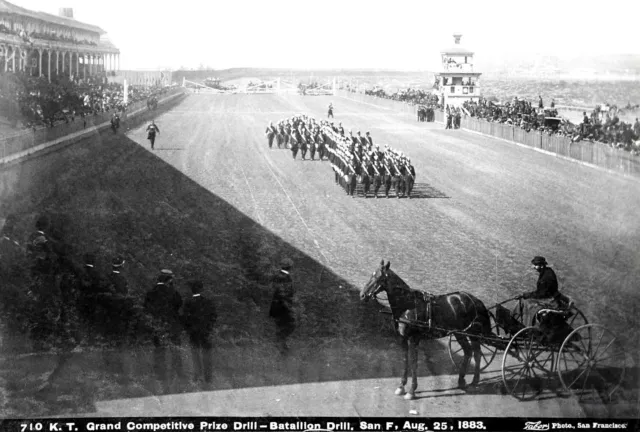 1883 San Francisco~Bay District Race Track Knights Tmpr Battalion Drill~Negative