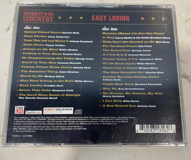 Time Life Superstars of Country Easy Loving CD Disc 1 & 2 - with original case 3