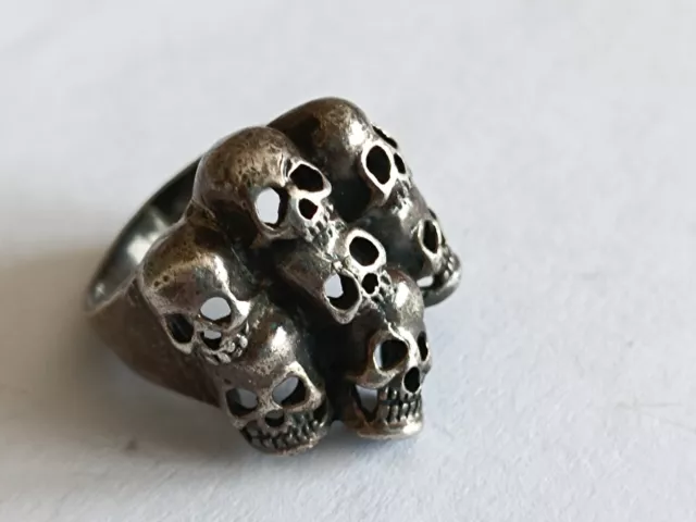 Ring,925 Silber , Totenköpfe, Mephisto,Massiv, 13 G.