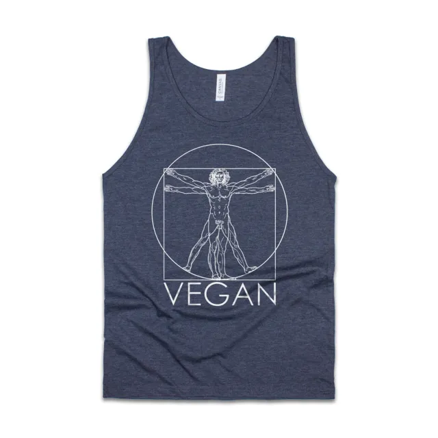 Vegan Tank Top Herbivore Powered By Plants Da Vinci Art Printed Vest Mens Womens