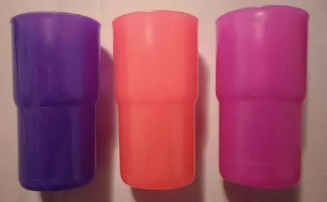 TUPPERWARE Stackable Cups Tumblers 12 Ounce Multicolor # 2412, Set of 3