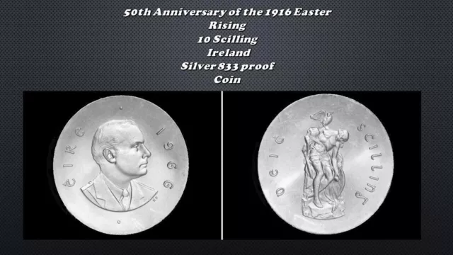 Ireland 10 Scilling 1966  Easter Rising Anniversary Silver Coin