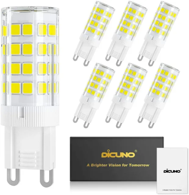 DiCUNO Lot de 6 ampoules LED G9 en céramique 4 W (équivalent halogène 40 W) 400