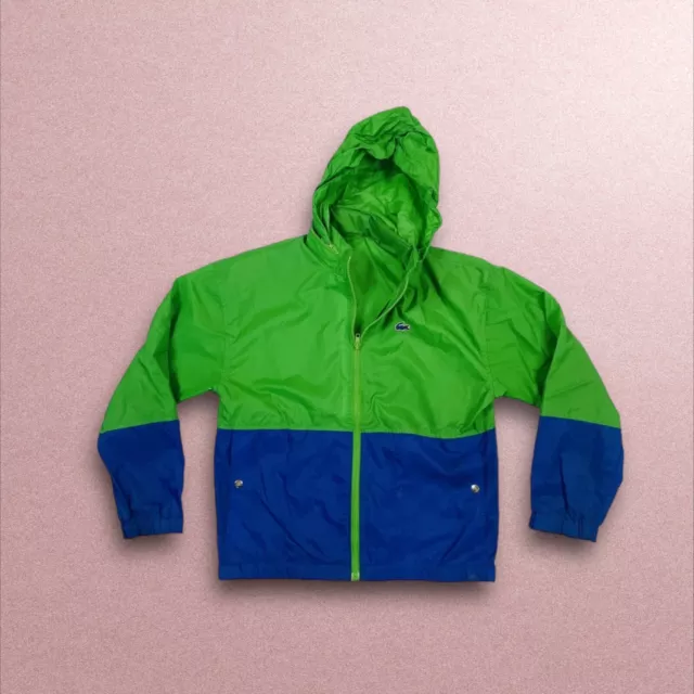 MEN’S VINTAGE 1980’S Lacoste Green/Blue Nylon Windbreaker Jacket Size ...