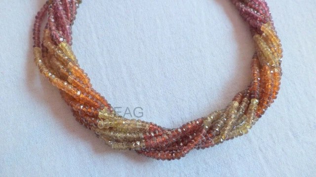 4 strand Natural Tundra Sapphire Faceted beads Gemstone 3.5-4 mm 13 inches AAA+