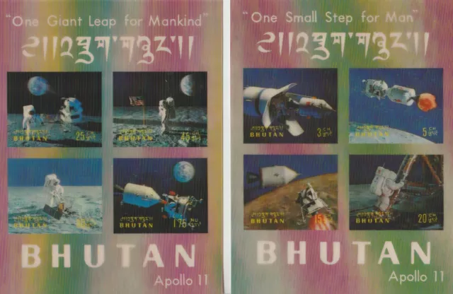 Bhutan 1969 Weltraum " Apollo 11 " 2 Bpz 3D 4 V.MF77377