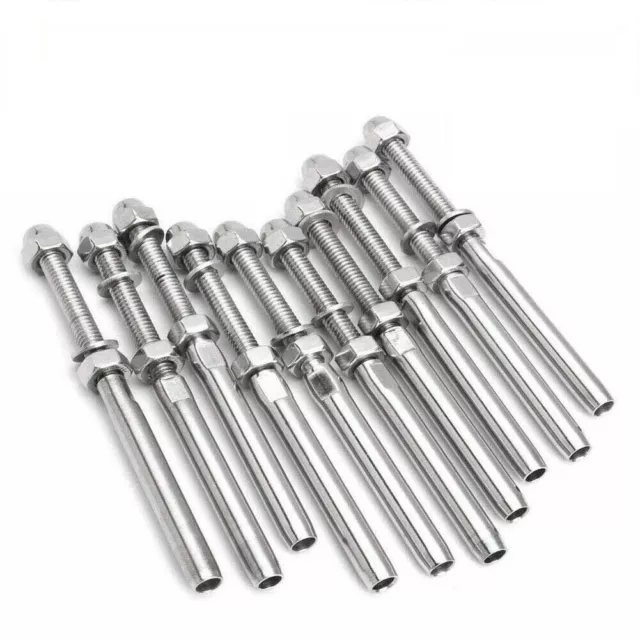 10X 316 Stainless Steel Swage Threaded Tensioner End Fitting 1/8" Cable Railing