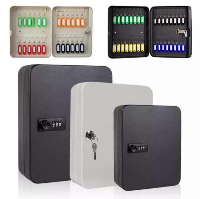Key Storage Cabinet Combination Lock Wall Mounted Metal Lockable Safe Box Case