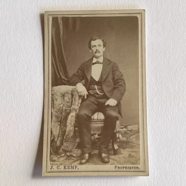 Antique CDV Photograph Dapper Man Mustache Great Flying Gallery Sacramento CA