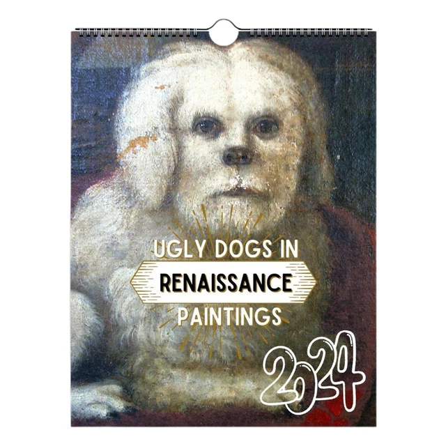FUNNY DOG CALENDAR 2024 Ugly Dog 2024 Calendar Wall 42x28cm/17x11