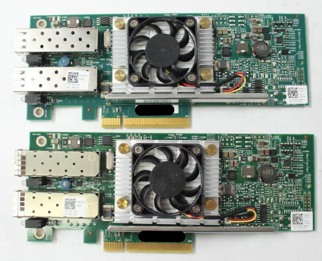 Lot De 2 Dell Broadcom Dual Port 10GbE Pci-E Réseau Carte Adaptateur 0Y40PH