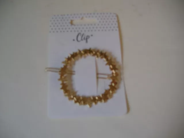 Hairslide, Circular Gold Stars, New On Card, Bought In Australia 2