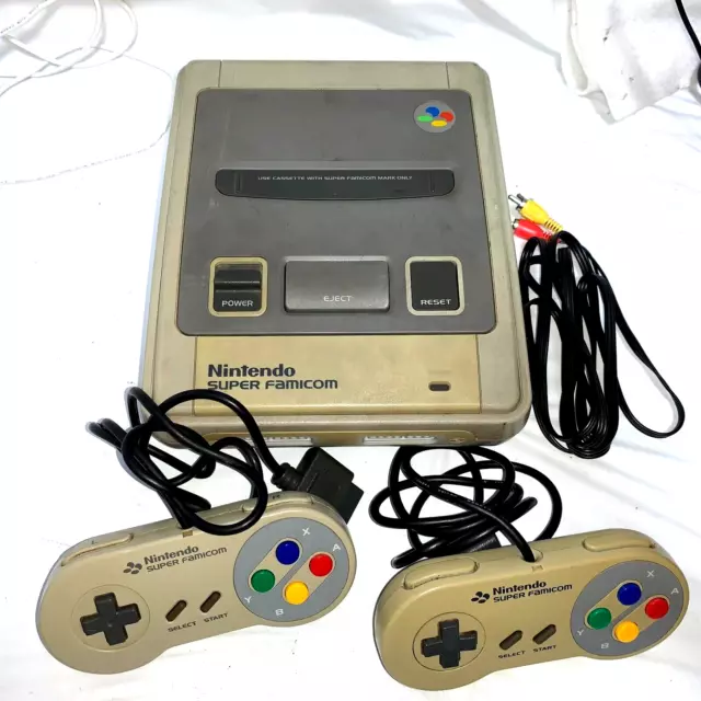 Nintendo Super Famicom Console Controller x2 SNES Japan ver. Tested Working JP