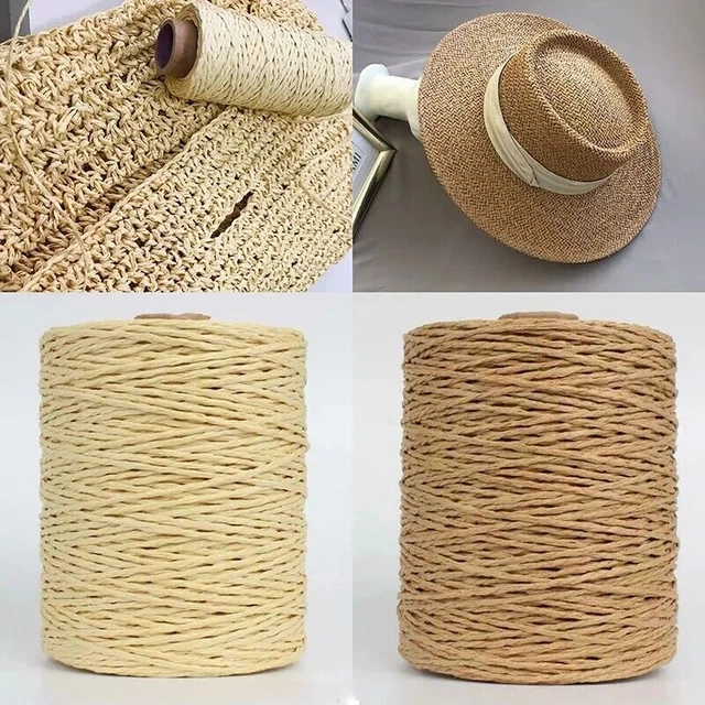 280M/Roll Raffia Paper Straw Yarn DIY Hand Knitting Crochet Handbag Hats Rope UK