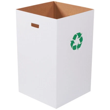 PARTNERS BRAND CRR40R Corrugated Trash Can, w/Recycle, PK10