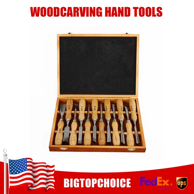 Juego de 12 piezas de cinceles tallados en madera gubias profesional kit de herramientas manuales para carpintería tallado