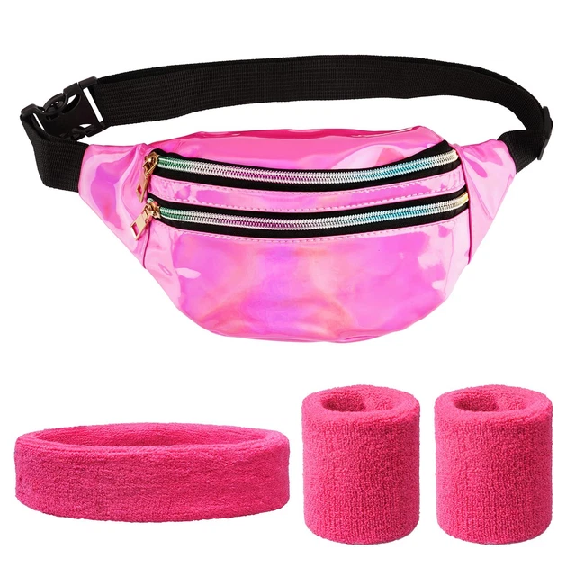 Sac Banane Bariolé Rose Années 80 - Accessoire Déguisement Disco Fiestas Guirca