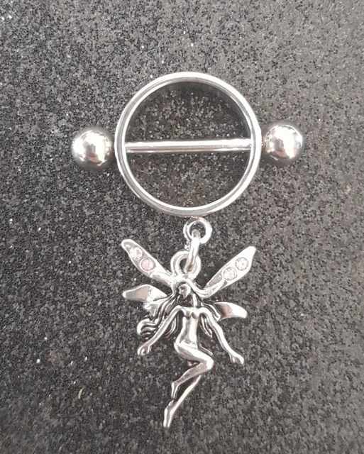 Barbell Piercing Pour Téton En Acier Chirurgical - Motif Dragon Gothique, 25mm X 1,6mm